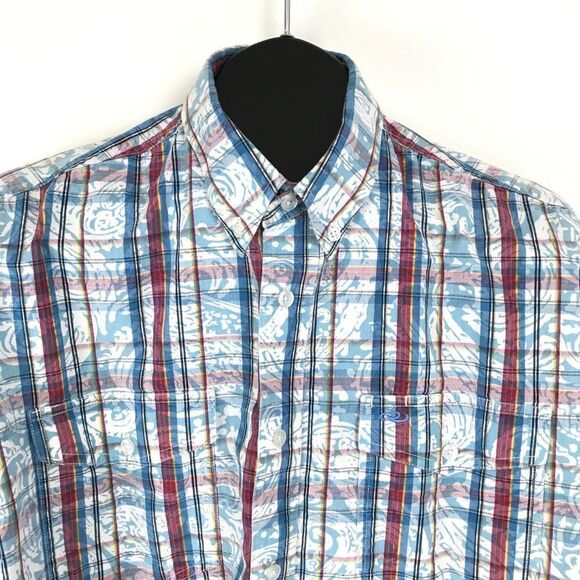 Roper Button Down Shirt Men's Large Western Casual Plaid Long Sleeve - Picture 2 of 9